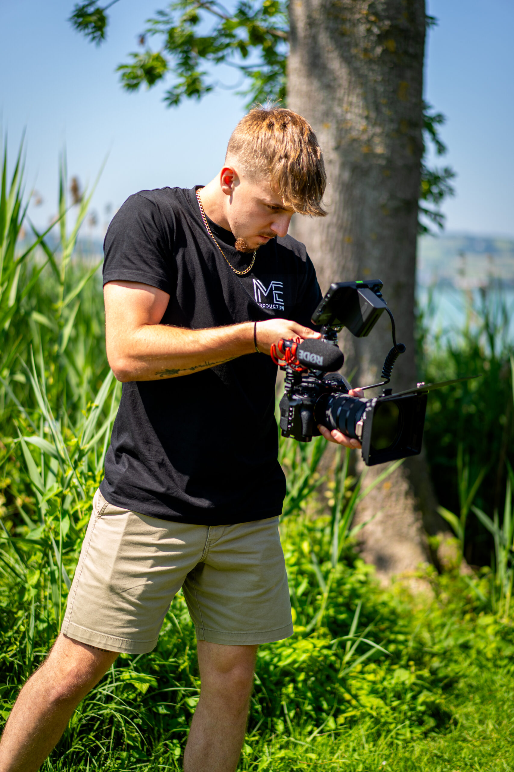 Mattia Evolo am Filmen